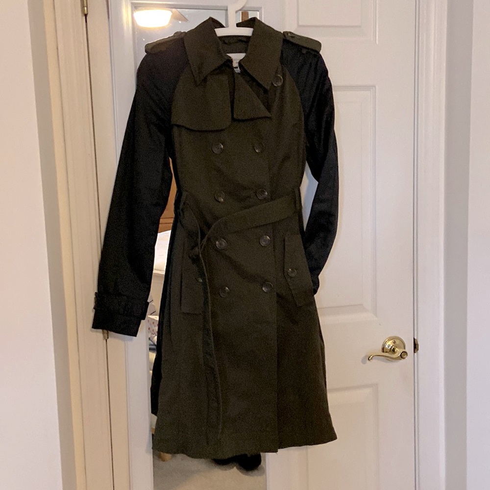 Green and Black Trench coat - NEW